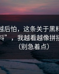 我越想越后怕，这条关于黑料不打烊的“爆料”，我越看越像拼接出来的（别急着点）