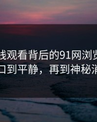 91网在线观看背后的91网浏览器：从风口到平静，再到神秘消失