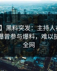 【爆料】黑料突发：主持人在夜深人静时被曝曾参与爆料，难以抗拒席卷全网